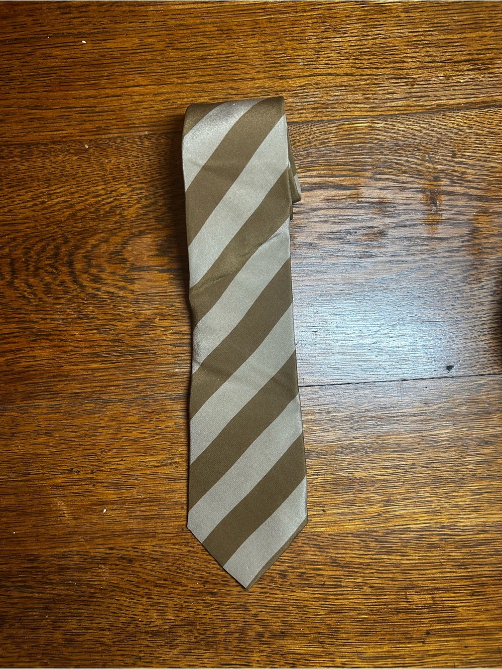 Givenchy Men's Brown and Beige Striped Tie